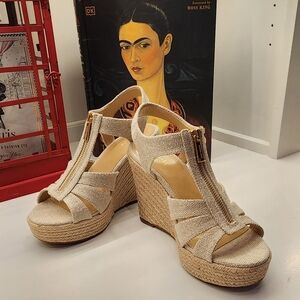 Michael Michael Kors Berkeley  Wedge in Natural Color BNIB Size 8